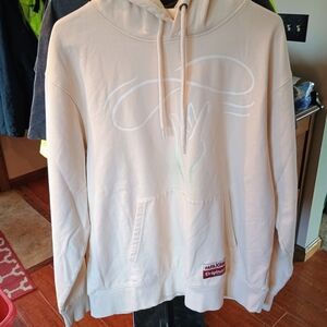 Beige Hoodie Sweater  One Call Out On The Back Left Shoulder Shown In Pic